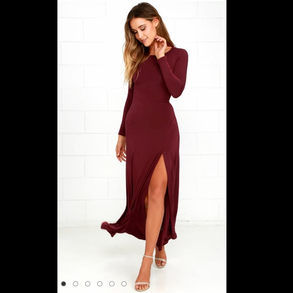 Lulu’s Swept Away Long Sleeve Maxi Holiday Dress